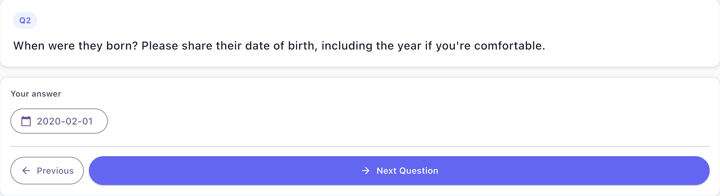 Interview question 2: date of birth