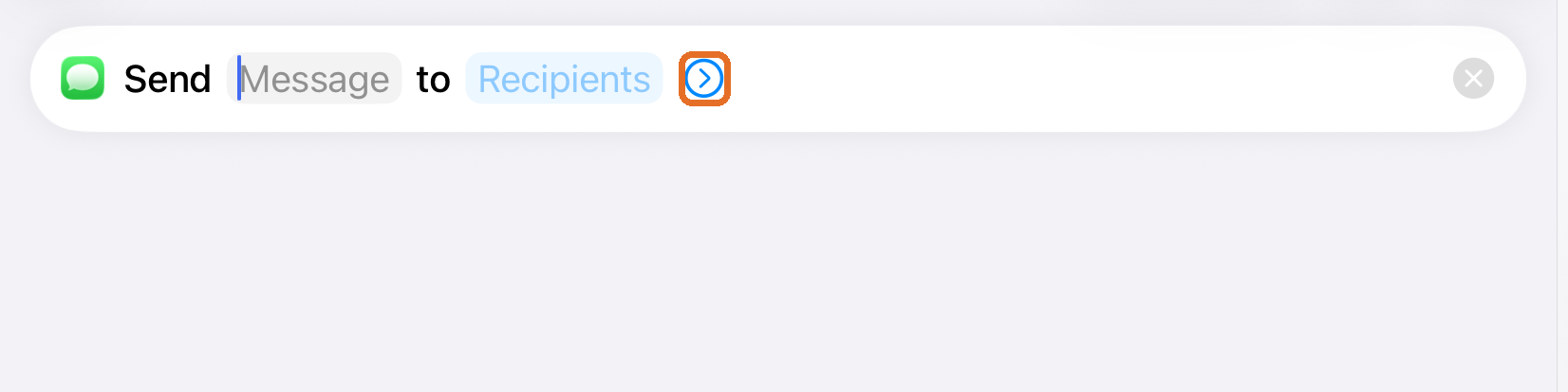 Arrow next to Recipients highlighted